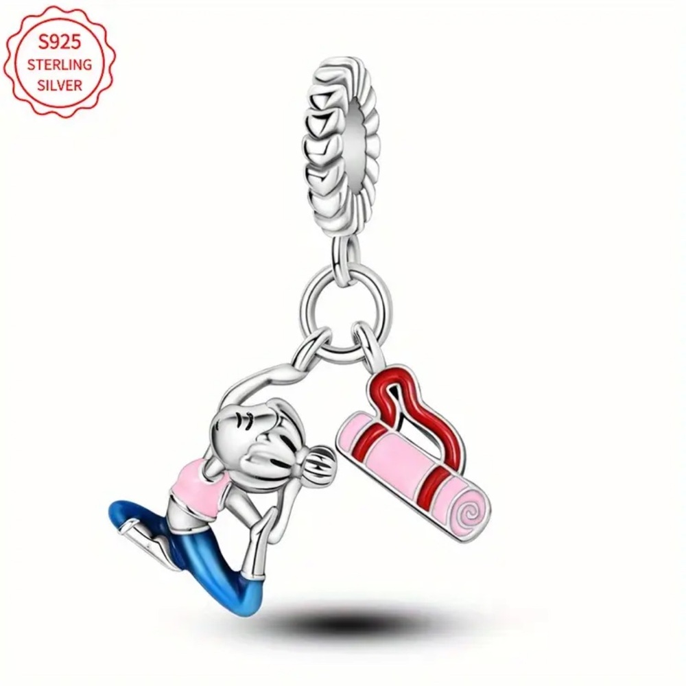 925 YOGA or PILATES BRACELET CHARM-NEW